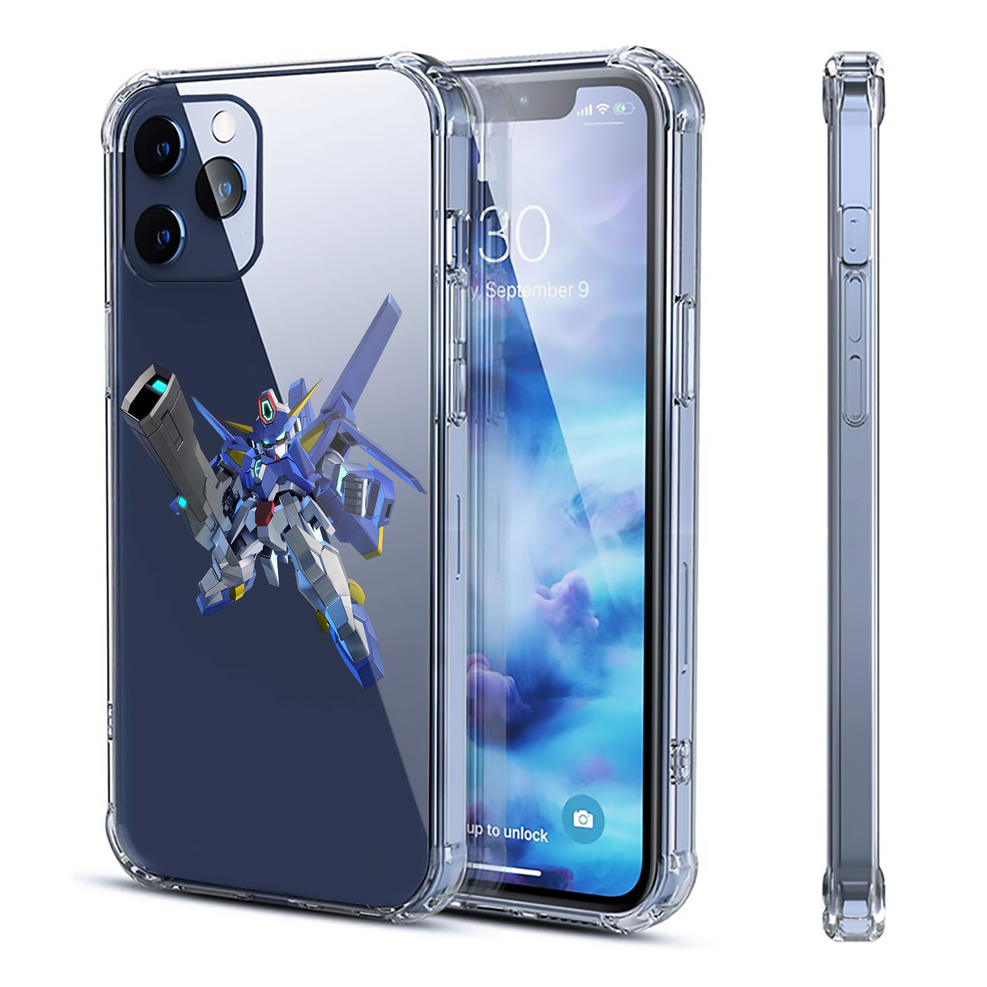 （画像用） 機動戦士ガンダム Mobile Suit Gundam 【iPhone 12シリーズ対応】透明スマホケース（クリアソフトケース）